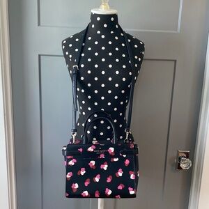 Kate Spade Black and Pink Floral Satchel